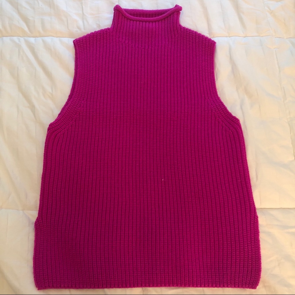Zara Pink Chunky Turtleneck Knit Sweater Top